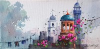 Zahid Ashraf, 08 x 16 inch, Acrylic on Canvas, Cityscape Painting, AC-ZHA-100